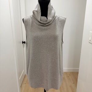 BB Dakota Sleeveless Light Gray Knit Open Back Cowl Neck Top